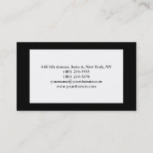 Minimalistisch zwart-wit elegant visitekaartje (Achterkant)