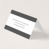 Minimalistisch zwart-wit elegant visitekaartjes (Achterkant)