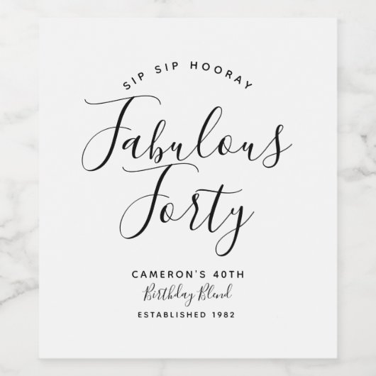 Minimalistisch zwart-wit en fijn papier wijn etiket (Enkel label)