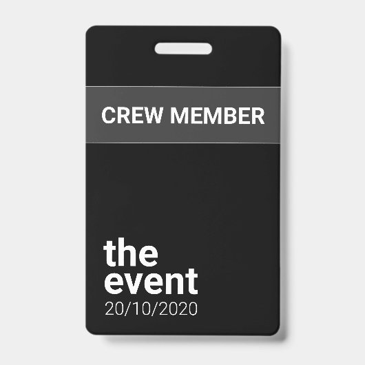 Minimalistisch zwart-wit evenement badge (Voorkant)