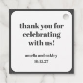 Minimalistisch zwart-wit feest Dank u wel Bedankjes Labels (Achterkant)