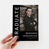 Minimalistisch zwart-wit foto Afstuderen Aankondiging