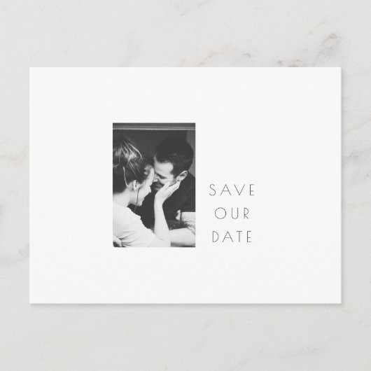Minimalistisch zwart-wit foto Opslaan datum Briefkaart (Voorkant)
