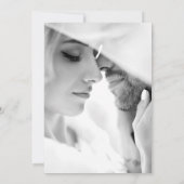 Minimalistisch zwart-wit fotohuwelijk kaart (Achterkant)