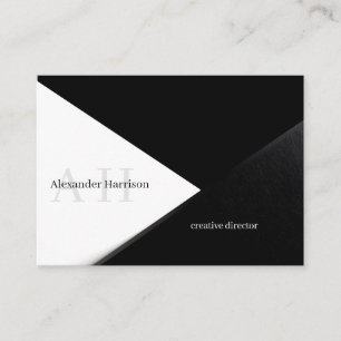 Minimalistisch zwart-wit geometrisch ontwerp contactkaartje