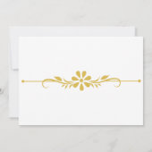 Minimalistisch zwart wit goud bruiloft bedankje bedankkaart (Achterkant)