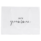 Minimalistisch zwart-wit groomsman groot cadeauzakje (Achterkant)