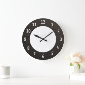 Minimalistisch zwart-wit grote klok (Huis)