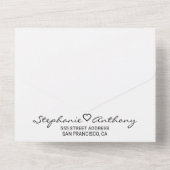 Minimalistisch zwart-wit harthuwelijk all in one uitnodiging (Achterkant)