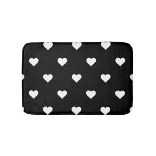 Minimalistisch zwart-wit hartpatroon badmat