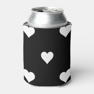 Minimalistisch zwart-wit hartpatroon blikjeskoeler