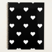 Minimalistisch zwart-wit hartpatroon planner (Voorkant)