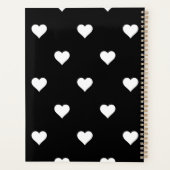 Minimalistisch zwart-wit hartpatroon planner (Achterkant)