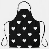 Minimalistisch zwart-wit hartpatroon schort (Voorkant)