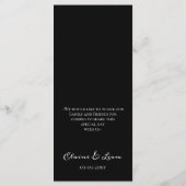 Minimalistisch zwart-wit huwelijksmenu menu (Achterkant)