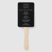 Minimalistisch zwart-wit huwelijksprogramma handwaaier (Achterkant)