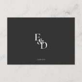 Minimalistisch zwart-wit informatiekaartje (Achterkant)