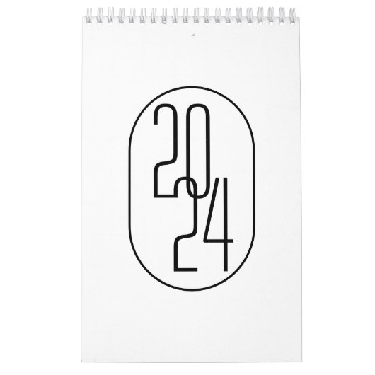 Minimalistisch zwart-wit kalender (Hoes)