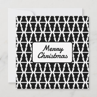 Minimalistisch zwart-wit kerstboompatroon kaart