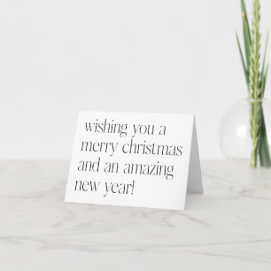 Minimalistisch zwart wit Kerstmis Nieuwjaar Blank Feestdagen Kaart