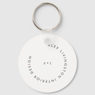 Minimalistisch zwart-wit Logo monogram Sleutelhanger