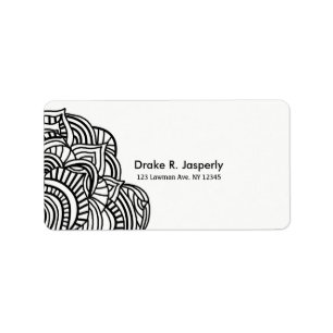 Minimalistisch zwart-wit medaillon etiket