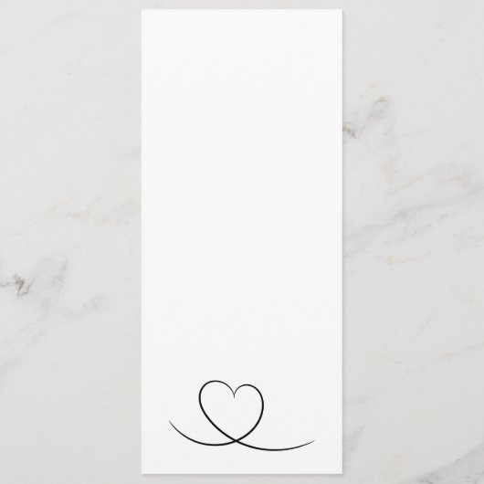 Minimalistisch zwart-wit met een harthuwelijk menu (Achterkant)