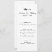 Minimalistisch zwart-wit met een harthuwelijk menu (Voorkant / Achterkant)