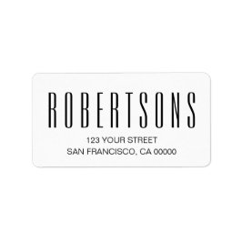 Minimalistisch zwart-wit modern adres etiket