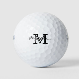 Minimalistisch zwart wit modern elegant monogram golfballen