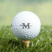 Minimalistisch zwart wit modern elegant monogram golfballen (Insitu Shirt)