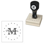 Minimalistisch zwart wit modern elegant monogram 	rubberstempel (Gestempeld)