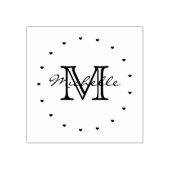 Minimalistisch zwart wit modern elegant monogram 	rubberstempel (Afrduk)