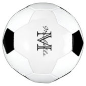 Minimalistisch zwart wit modern elegant monogram voetbal (Gedraaid)