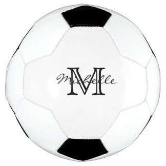 Minimalistisch zwart wit modern elegant monogram voetbal