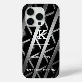 Minimalistisch zwart-wit modern Hoesje-Ma iPhone 15 Pro Case