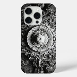 Minimalistisch zwart-wit modern Hoesje-Ma iPhone 15 Pro Case