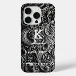 Minimalistisch zwart-wit modern Hoesje-Ma iPhone 15 Pro Case