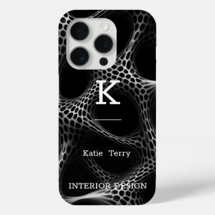 Minimalistisch zwart-wit modern Hoesje-Ma iPhone 15 Pro Case
