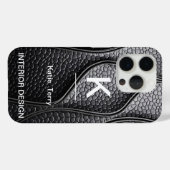 Minimalistisch zwart-wit modern monogram Hoesje (Achterkant (horizontaal))