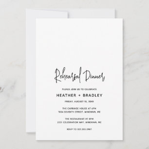 Minimalistisch zwart-wit modern repetitiediner kaart
