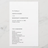 Minimalistisch zwart-wit modern trouwprogramma (Voorkant)