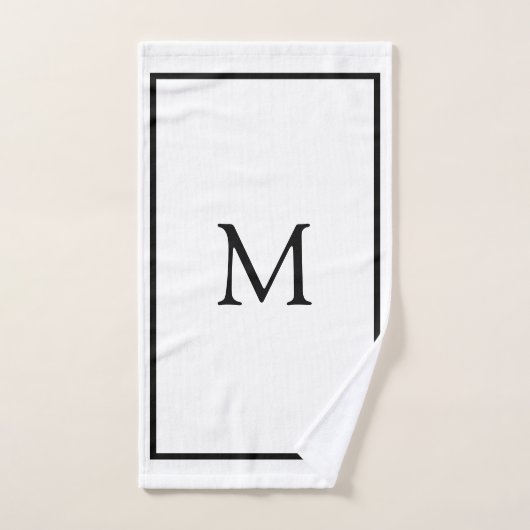 Minimalistisch zwart-wit monogram bad handdoek (Handdoek)