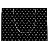 Minimalistisch zwart-wit monogram groot cadeauzakje (Voorkant)