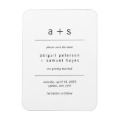 Minimalistisch zwart-wit monogram sparen de Datum Magneet (Verticaal)