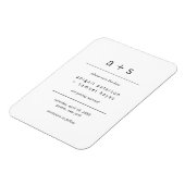 Minimalistisch zwart-wit monogram sparen de Datum Magneet (Linkerzijde)