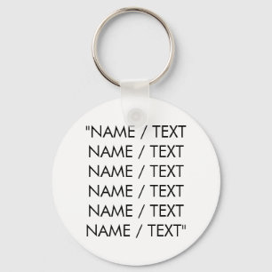 Minimalistisch zwart-wit monogram van de douanetek sleutelhanger