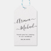 Minimalistisch zwart-wit oogmerk voor bruiloft cadeaulabel (Achterkant)