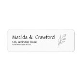 Minimalistisch zwart-wit retouradreslabel etiket (Voorkant)