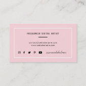 Minimalistisch zwart/wit/roze visitekaartje (Achterkant)